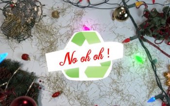 Noël et le Bac de recyclage