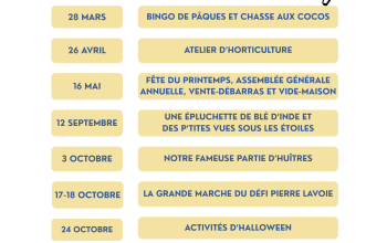 Évènements à venir Association du centre communautaire